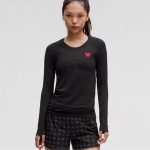 Lululemon Athletica Black Long Sleeve Top with Disney logo
